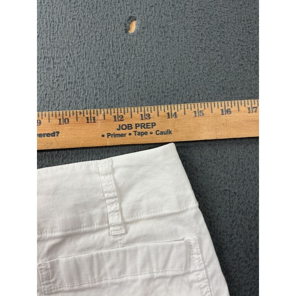 Maeve Pants Womens 29 White Cropped Wide-Leg Twill Stretch Pockets Cuffed - Picture 6 of 11